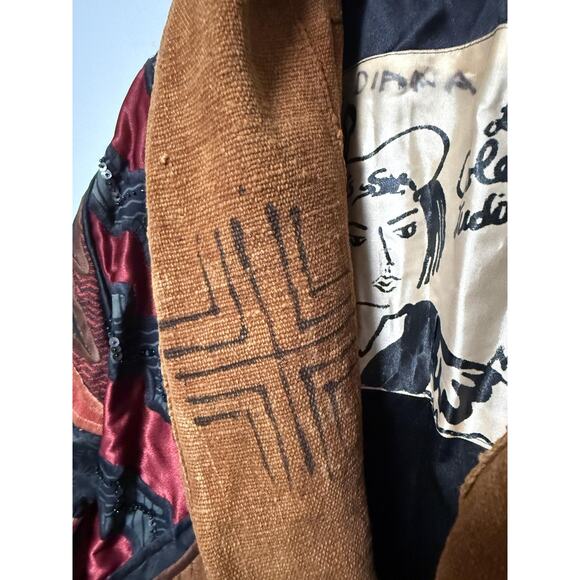 La Coleccion Judith Roberts Jacket Womens Medium Red Black Patchwork Beaded Boho - Picture 4 of 15